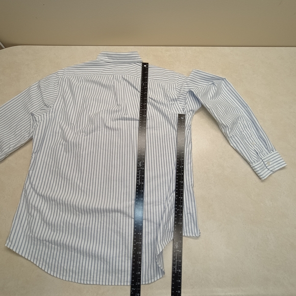 90's Blue Label Ralph Lauren Navy and White Striped Button-Down - Picture 10 of 12